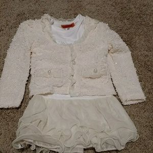 Cream Christmas dress and sweater